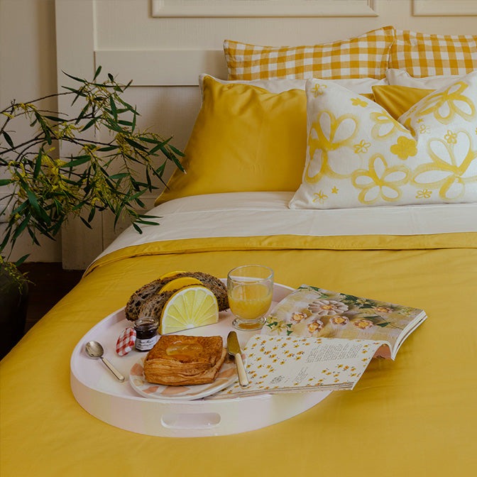 Mellow Yellow Pure Cotton Bed Sheets