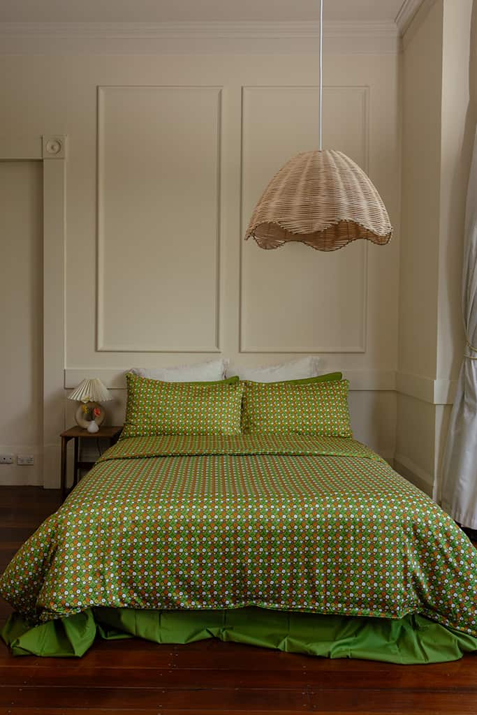 Bloom quilt cover styled on bed