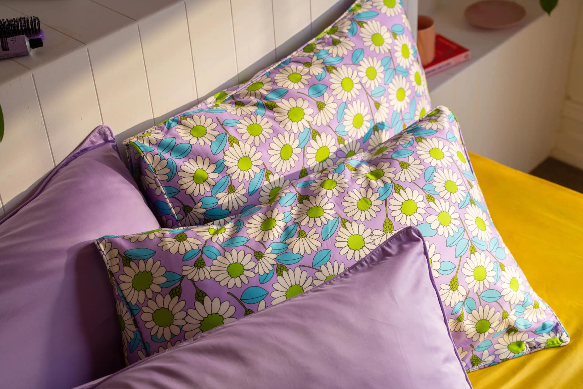 Lilac Daisy Pillowcase Set alternate view