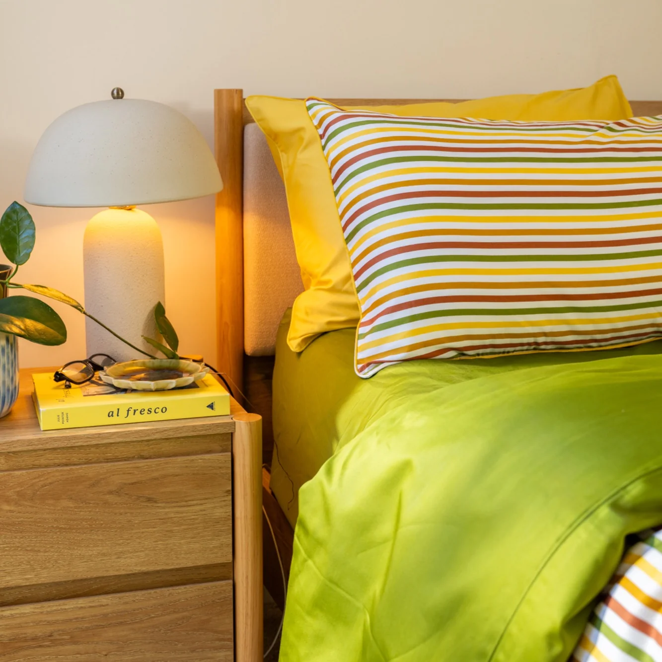 Thelma Stripe Pure Cotton Quilt Cover with Zip