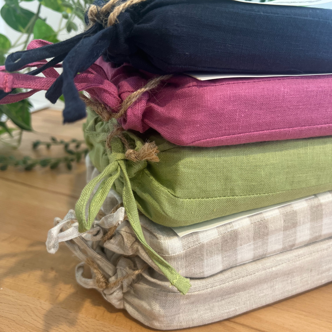 Natural Gingham Linen King Fitted Sheet