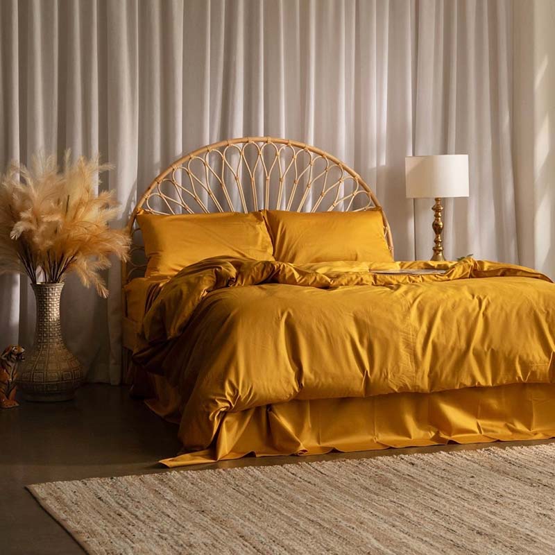 Honey Mustard Pure Cotton Bed Sheets