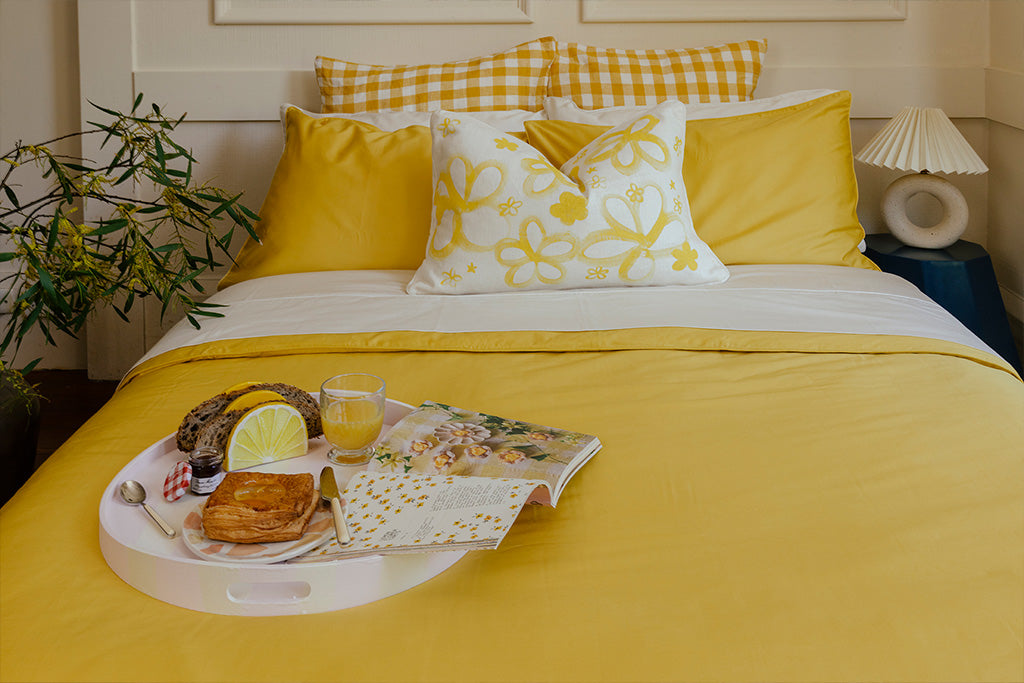 Mellow Yellow Pure Cotton Bed Sheets