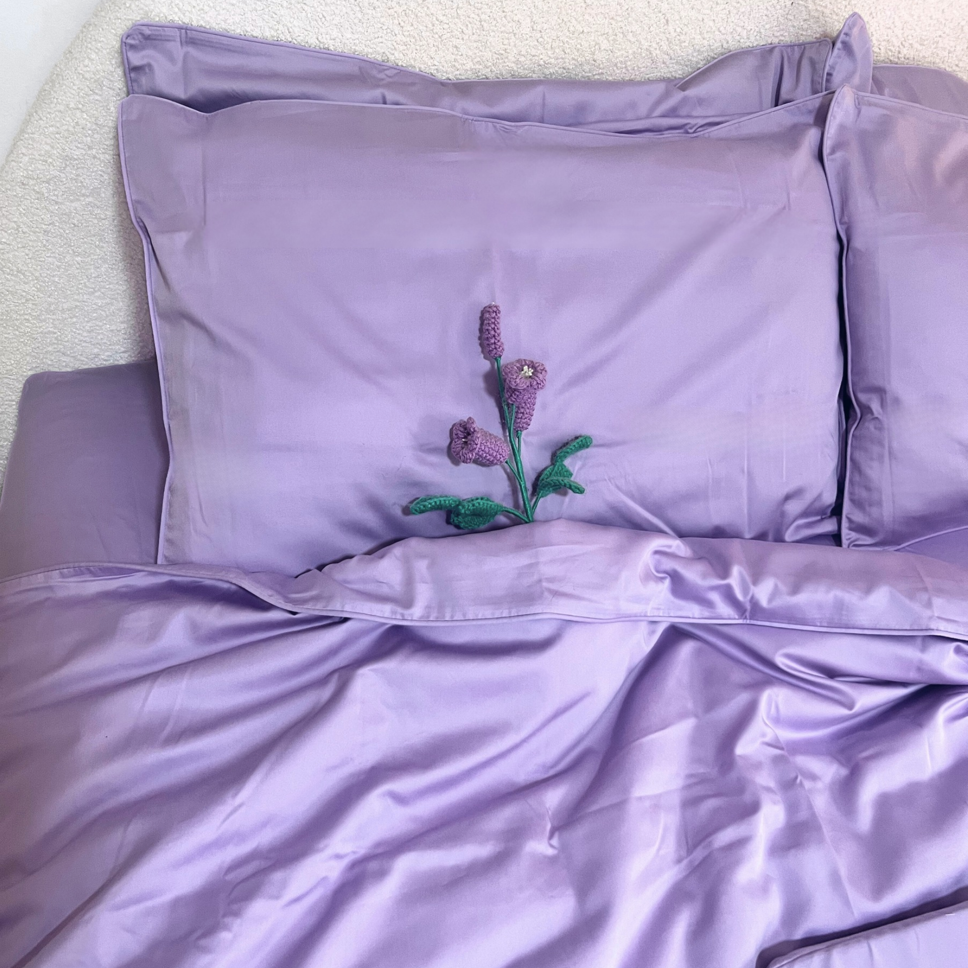 Lilac Pure Cotton Bed Sheets