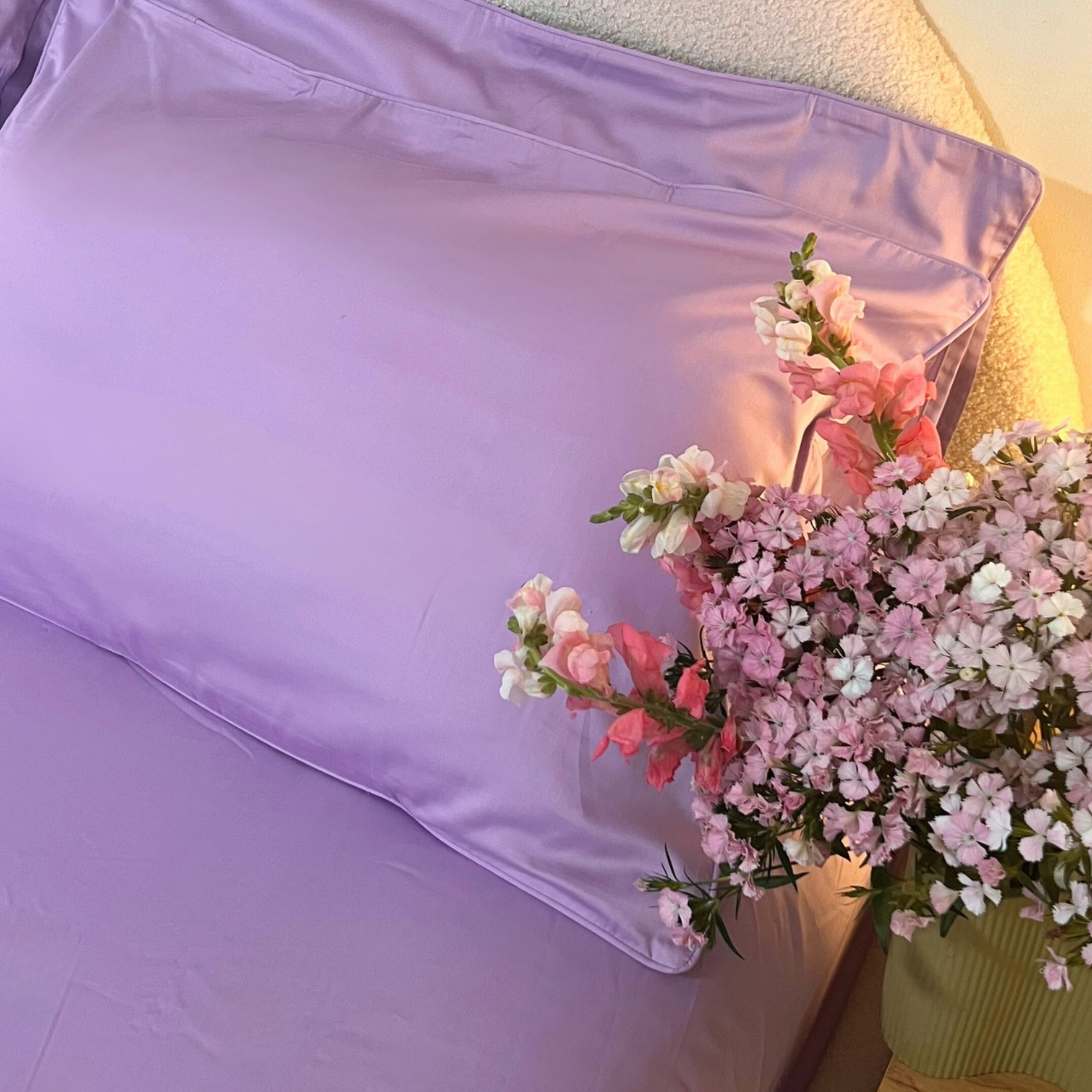 Lilac Pure Cotton Bed Sheets