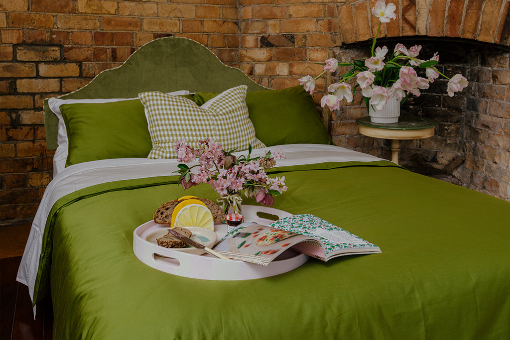 Moss Green Pure Cotton Bed Sheets