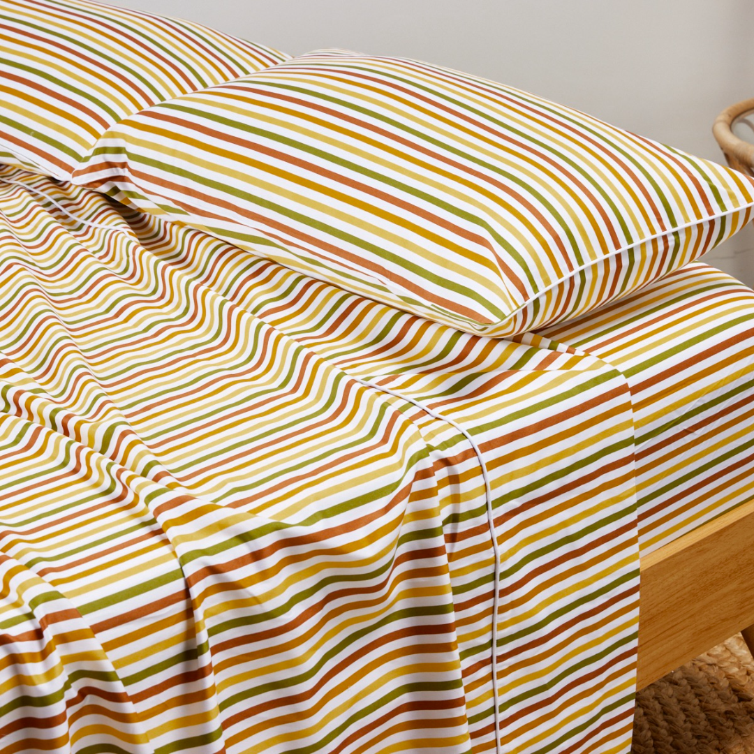 Thelma Stripe Pure Cotton Pillowcases x 2