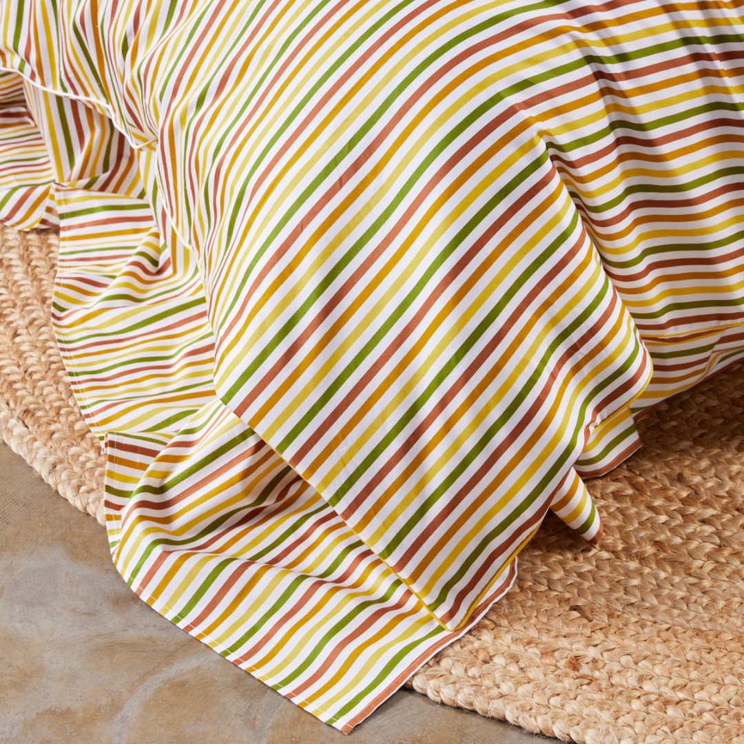 Thelma Stripe Pure Cotton Bed Sheets