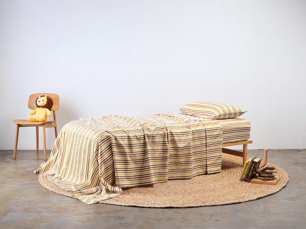 Thelma Stripe Pure Cotton Single Bed Set