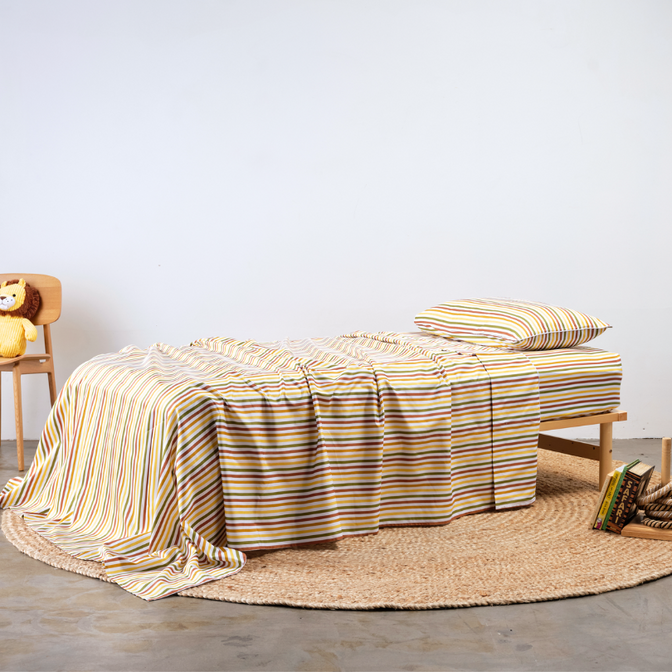 Thelma Stripe Pure Cotton Single Bed Set