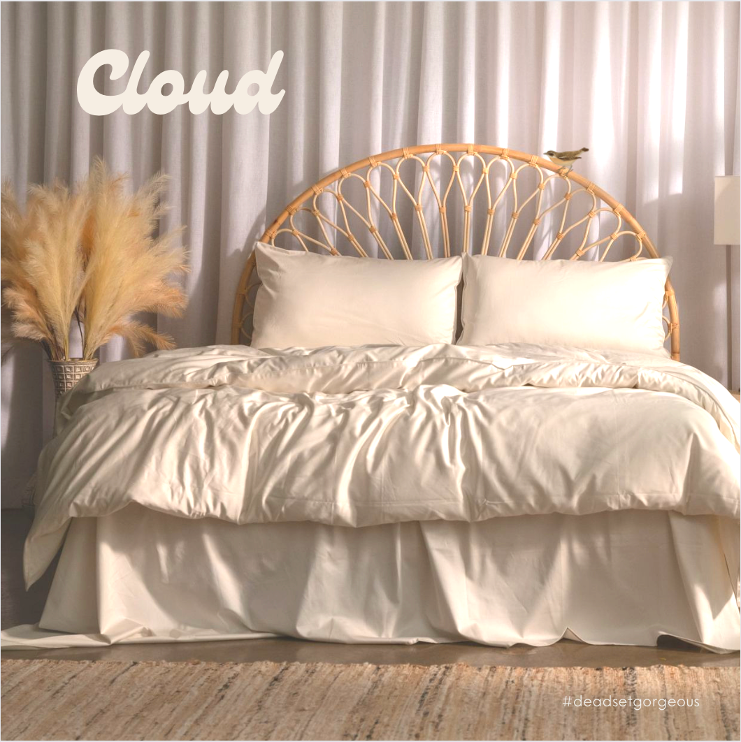 Pure and soft cotton quilt covers in Sydney Australia. Cloud is a creamy white with an undertone of yellow. Long staple cotton made to last. Best cotton quilt covers.