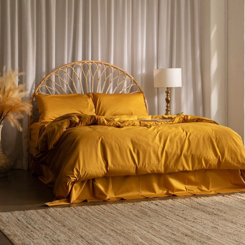 Beautiful pure cotton Honey Mustard Quilt Cover. Beautifully crafted with piping all the way around and hidden YKK zippers for ease of use and premium quality. Heirloom quality bedding designed to last and look amazing.