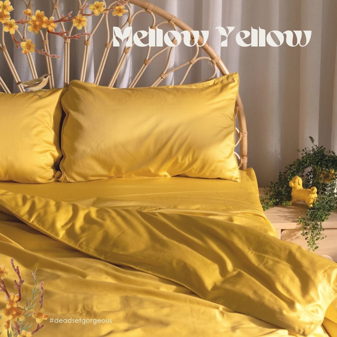 Mellow Yellow Pure Cotton Quilt Cover with Zip
