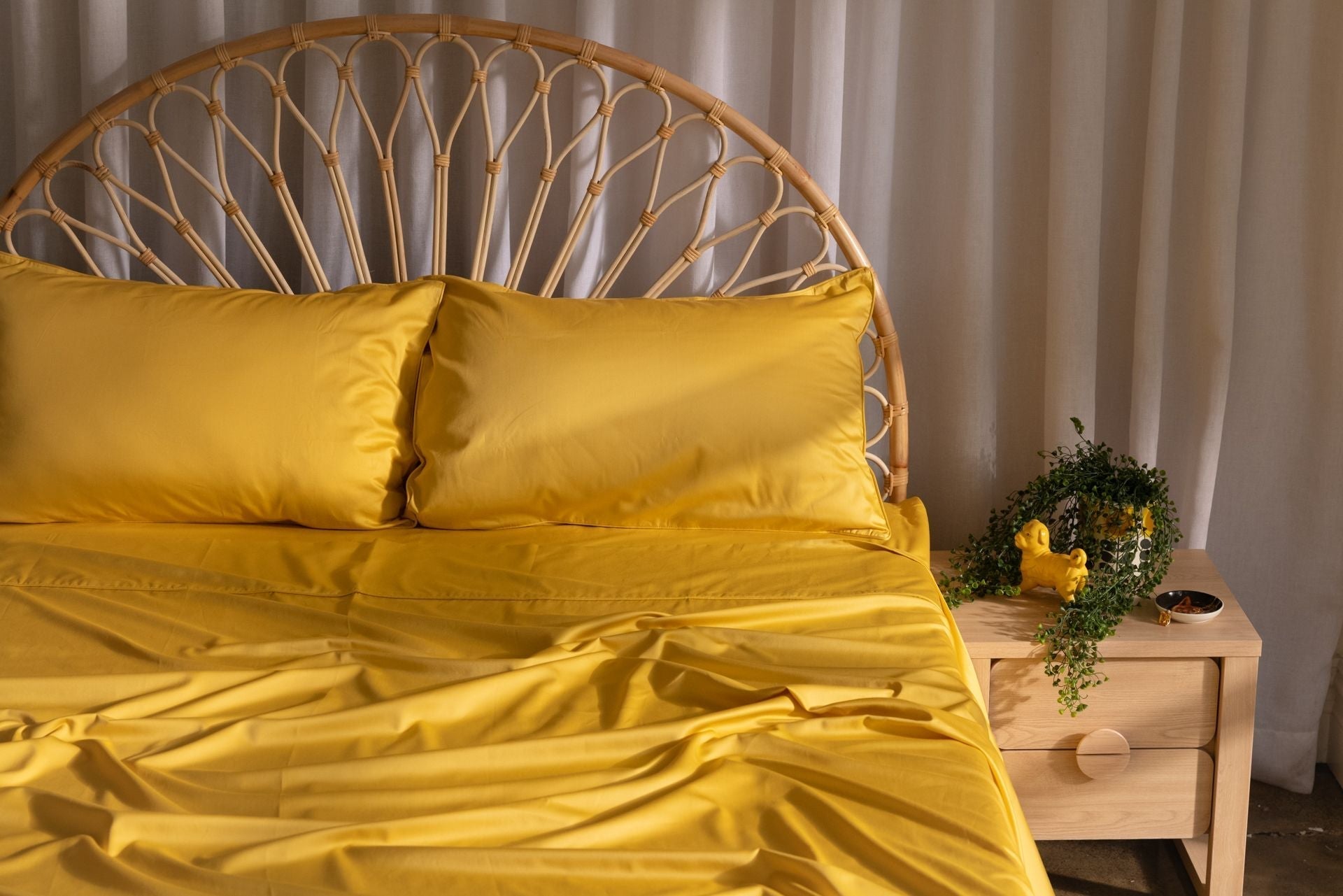 Mellow Yellow Pure Cotton Quilt Cover with Zip beddie